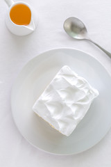 Cake with Tea Background / Cake with Tea / Cake with Tea on White Background