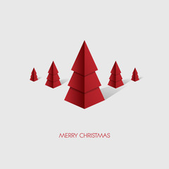 Low poly christmas tree background. Holiday card template