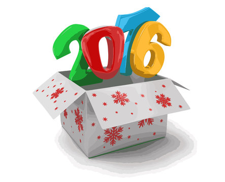 New year 2016 in box 
