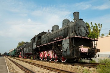 Obraz na płótnie Canvas Rostov - on - Don, Russia - September 22, 2015: Old train in technical museum, established in Rostov - on - Don.