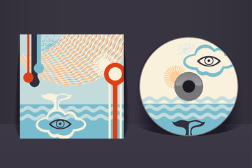 CD cover design template. EPS 10 vector, transparencies used - 91915208