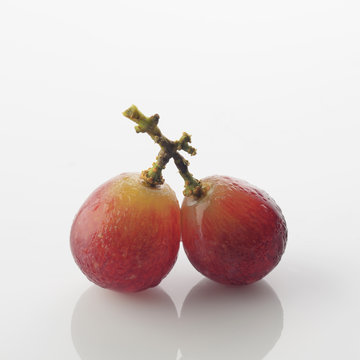 High resolution image of Red grapes on white background.