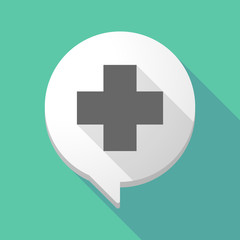 Long shadow comic balloon with a pharmacy sign