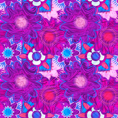 Bright seamless floral pattern.