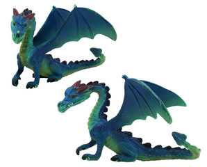 Fototapeta premium Isolated dragon toy photo. Isolated dragon toy photo side and angle view.