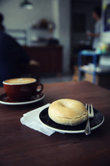 bagel with coffee