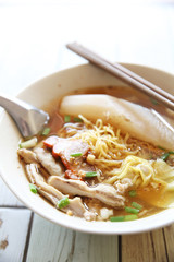 Thai food Tom yum noodle in Thai style