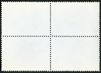 Blank postage stamp block souvenir sheet on a black background