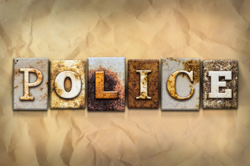 Police Concept Rusted Metal Type