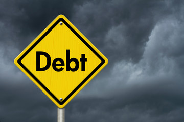 Debt Warning Road Sign