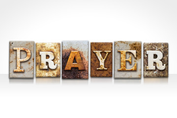 Prayer Letterpress Concept Isolated on White