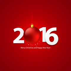 2016 Merry Chrstmas and Happy New Year Background. Vector