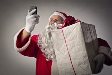Santa Claus with a big present