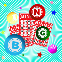 bingo card and ball