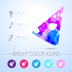 Vector cheese icon. with infographic elements 