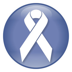 Runder Button: Awareness Ribbon / Schleife / Aids, Krebs, Brustkrebs / Icon, blau, Vektor, freigestellt
