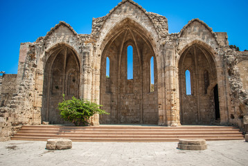 Naklejka premium Ancient ruins in the old town of Rhodes