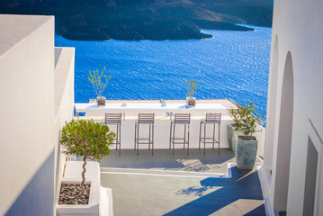 a view from Santorini island in Greece