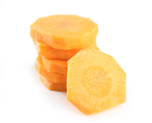 Sliced carrot isolated on white