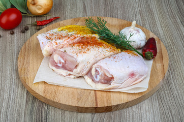 Raw chicken thights