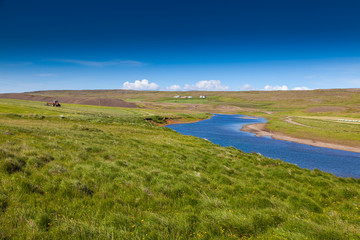 Fototapeta na wymiar Iceland blue river water stream