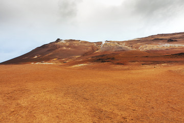 Fototapeta na wymiar Volcanic landscape Namafjall, Iceland (Stinky pits)