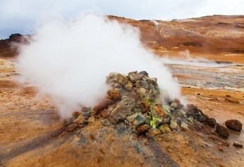 Volcanic landscape Namafjall, Iceland (Stinky pits)