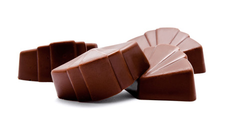 Assortment of chocolate candies isolated