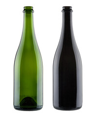 Pair of blank champagne bottles