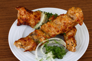 Grilled kebab meat