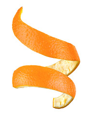 Spiral orange peel isolated