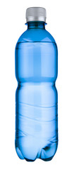 blank blue plastic bottle isolated