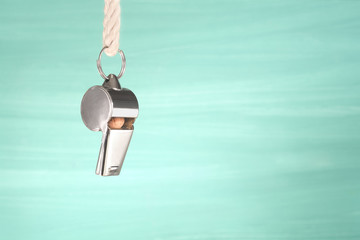 whistle of a soccer / football referee, free copy space