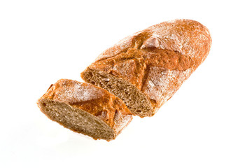 Loaf bread isolated on white cut