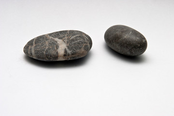 Decorative stone isolated on white studio background - macro shot, shallow depth of field