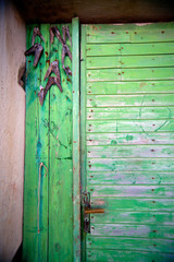 Rustic wooden door texture worn off paint