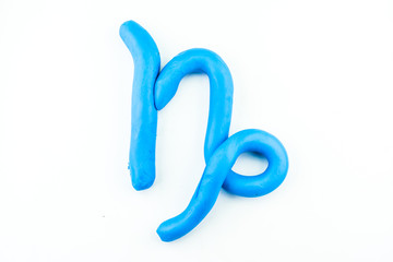 Capricorn Zodiac,clay on white background 