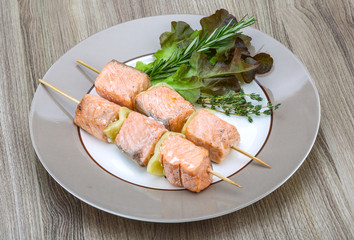 Salmon skewer