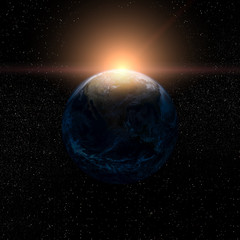 Obraz na płótnie Canvas Earth and sun