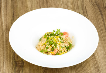 Risotto with salmon