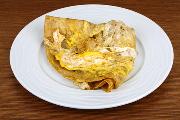 Lavash bread roasted with egg
