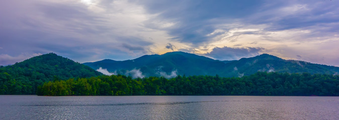 panoramic landscapes and beautiful nature at lake santeetlah nor