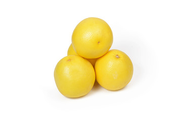 grapefruit and slice with leaves isolated