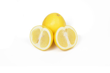grapefruit and slice with leaves isolated © Valeri Schmigel