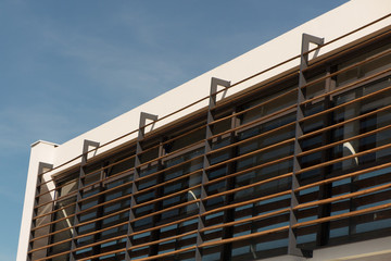 Cityscape office buildings with modern corporate architecture