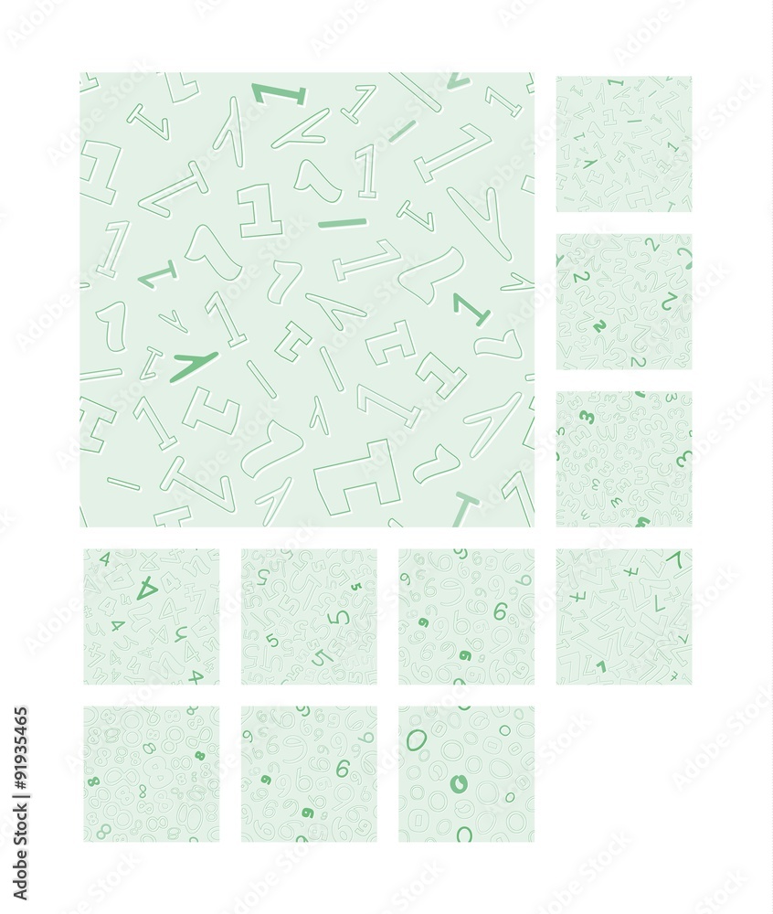 Fototapete seamless pattern with numbers 0 - 9