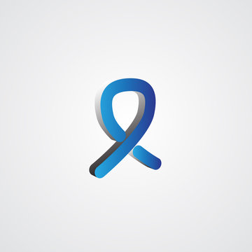 Blue 3d Awareness Ribbon illustration