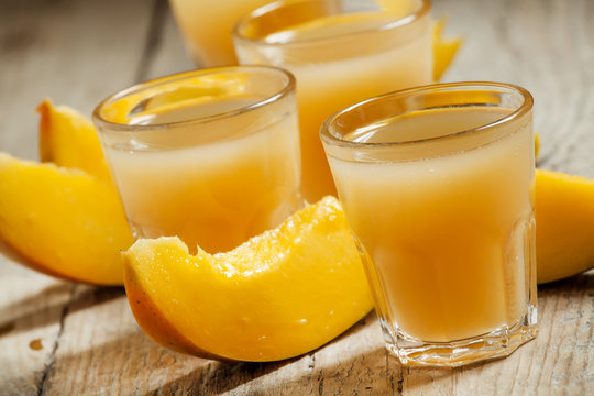 Mango juice, selective focus