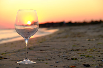 Wineglass on the seashore