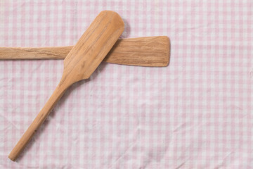 Small paddle for cooking sweet tablecloth background